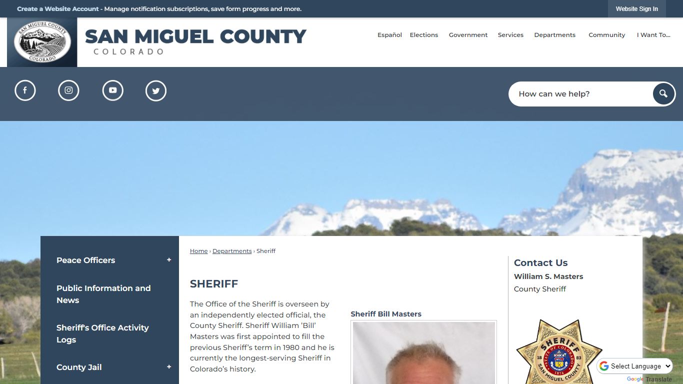 Sheriff | San Miguel County, CO - Official Website
