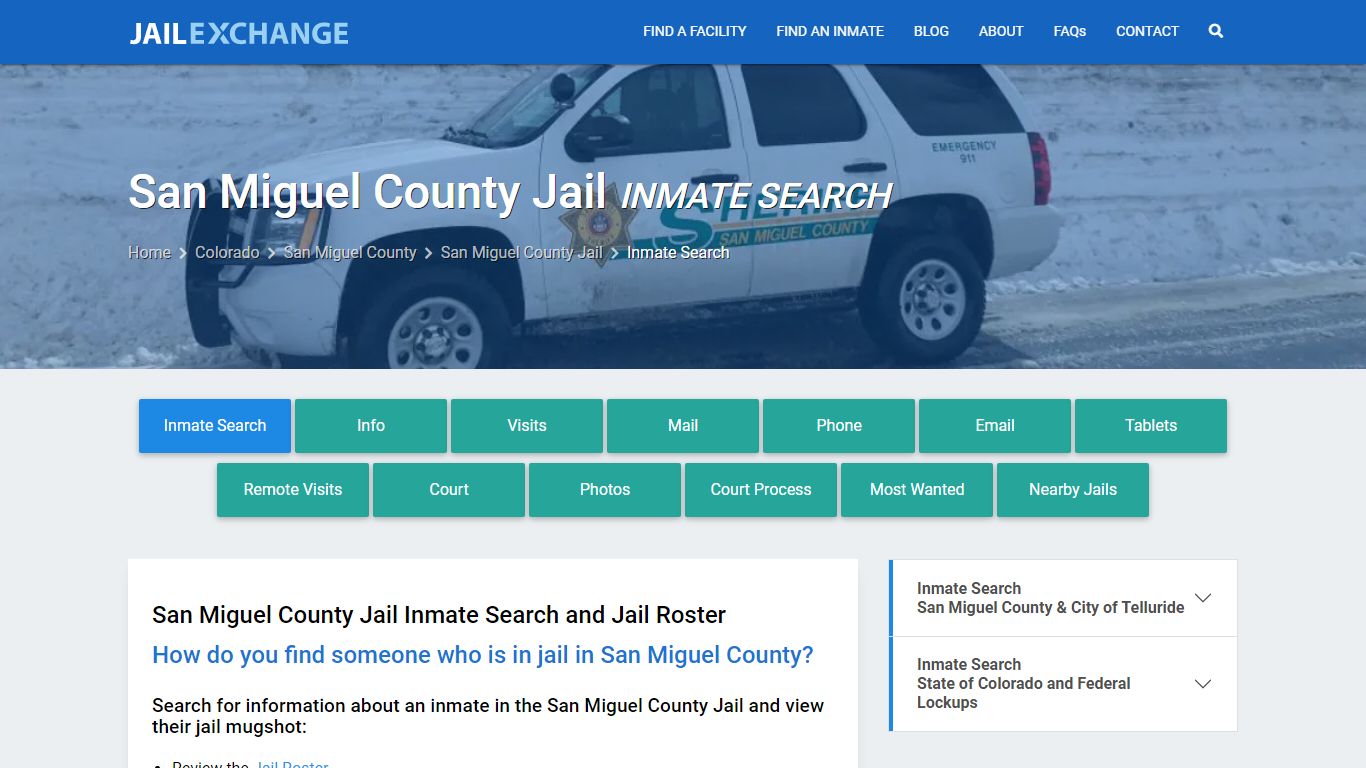 San Miguel County Jail Inmate Search - Jail Exchange
