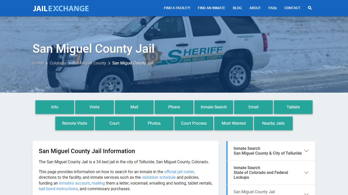 San Miguel County Jail, CO Inmate Search, Information